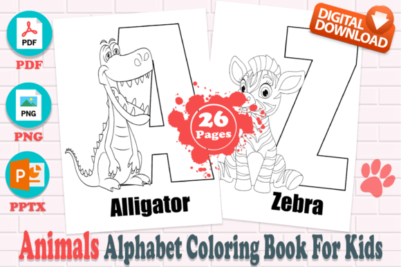 Download Animals Alphabet Coloring Book for Kids - Premium Resources