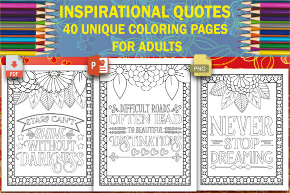 Download Inspirational Quotes Coloring Book Pages - Premium Bundle
