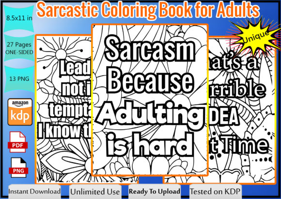 Download Sarcastic Coloring Book for Adults VOL 2 - Premium Resources
