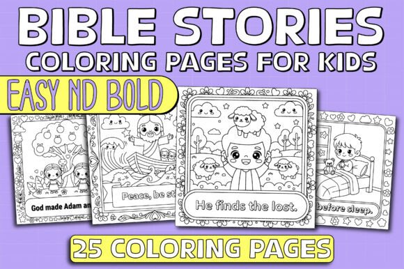 Download BIBLE COLORING BOOK Cute Easy Bold Kids - Premium Resources
